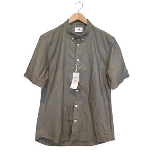 NN07 Olive Green Short Sleeve Men’s Button Down Shirt XL with White Buttons‎